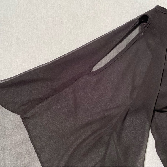 Moon Collection Black Fringe Dress Bell Sleeves Party Gothic Witchy Size S - Picture 7 of 15